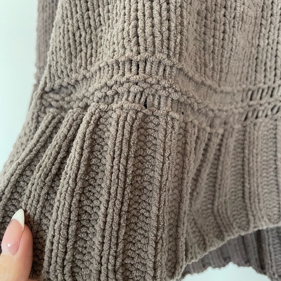 Aerie Brown/Tan Cowl Neck Chenille Sweater Size S/P - Picture 3 of 5